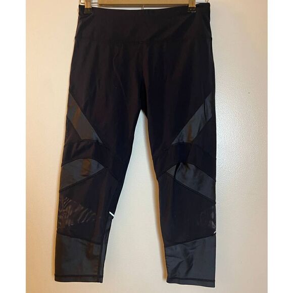 Sweaty Betty Power Wet Look Mesh And Jersey Leggings Black Crop Sz. S - Picture 2 of 4